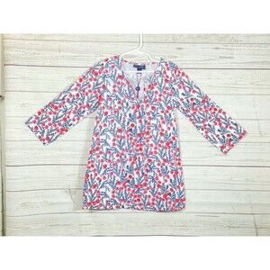 NWT Oscar De La Renta Pink & Navy Floral Long Sleeve Dress Girls Size 6